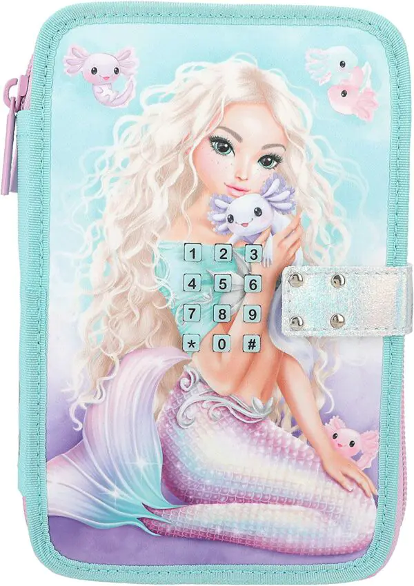Federtasche Mermaid mit Axolotl und Code