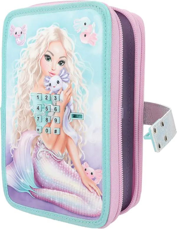 Federtasche Mermaid mit Axolotl und Code – Bild 3