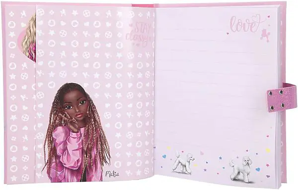 TOPModel - Geheimcode Tagebuch BLING BLING in Pink mit Pudel und Model-Aufdruck  – Bild 4