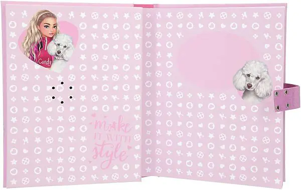 TOPModel - Geheimcode Tagebuch BLING BLING in Pink mit Pudel und Model-Aufdruck  – Bild 5