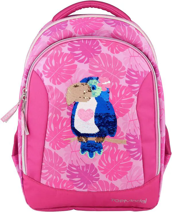 TOPModel Schulrucksack mit Tucan aus Streichpailletten