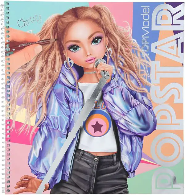 TOPModel Popstars - Malbuch mit 60 Seiten zum Designen trendiger Outfits für Pop-Sänger