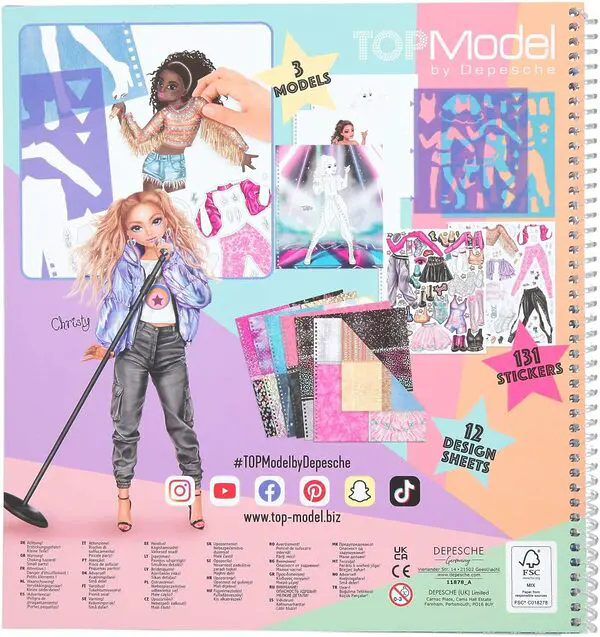 TOPModel Popstars - Malbuch mit 60 Seiten zum Designen trendiger Outfits für Pop-Sänger – Bild 5