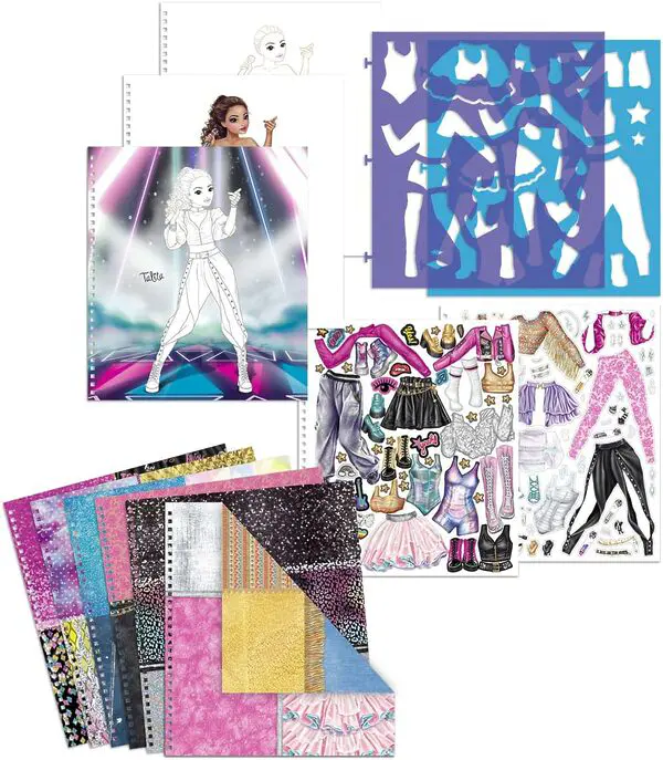 TOPModel Popstars - Malbuch mit 60 Seiten zum Designen trendiger Outfits für Pop-Sänger – Bild 7
