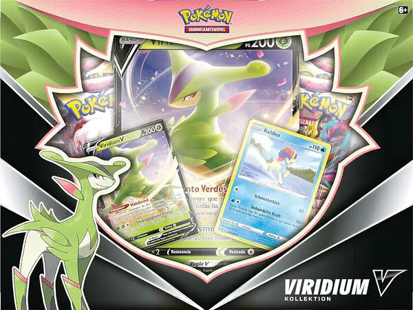 Pokémon-Sammelkartenspiel: Kollektion Viridium-V (2 holografische Promokarten, 1 überdimensionale holografische Karte & 4 Boosterpacks)