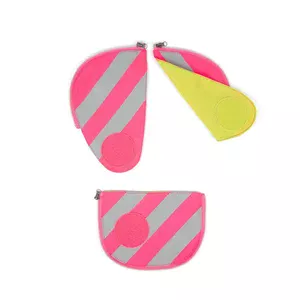 Ergobag Sicherheitsset Fluoreszierende und Reflektierende Zip-Flächen 3tlg. - Pink mit Reflektorstreifen