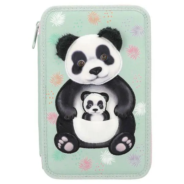 TOPModel 3 Fach Federtasche Applikation WILD