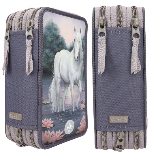 Miss Melody 3 Fach Federtasche LED Seerosen – Bild 4