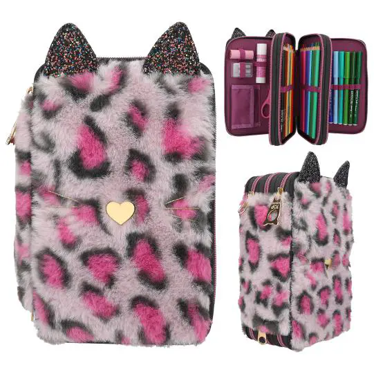 TOPModel 3 Fach Federtasche Leo Fell REBEL KITTY – Bild 2
