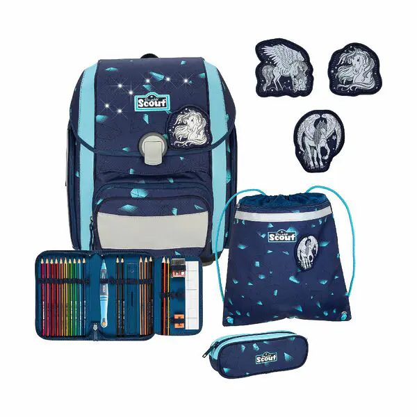 Scout Genius Pegasus Schulranzen-Set 4-tlg. Exklusiv LED