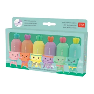 Legami Set mit 6 Mini-Textmarkern - Carrate Team - Karotte