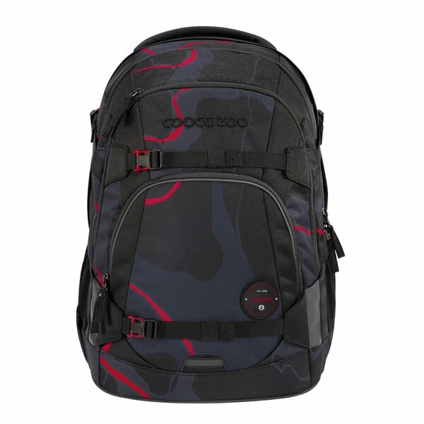 Coocazoo Lava Lines Mate Set 3-teilig Schulrucksack, Mäppchen Black Coal & Colour Up