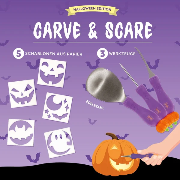 Legami Halloween -Kürbisschnitzset - Carve & Scare – Bild 5