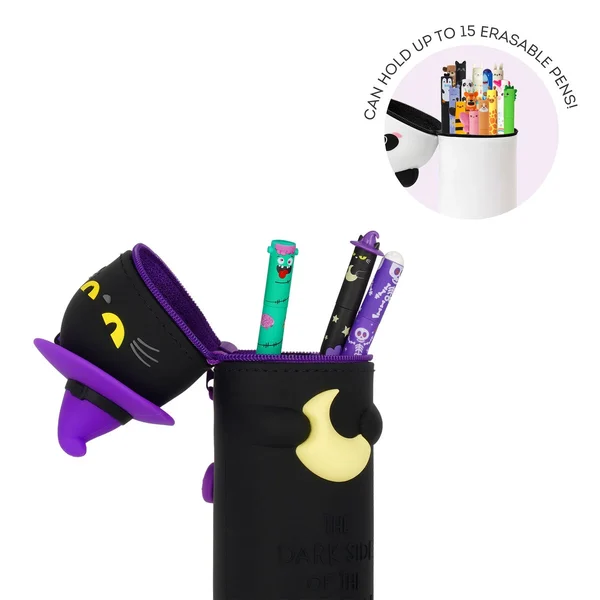 2-in-1-Federmäppchen aus weichem Silikon - Halloween - Schwarze Katze – Bild 8