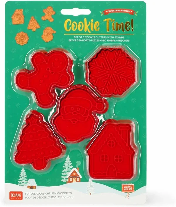 Legami Keksformen mit Stempel – Cookie Time (5-teiliges Set)