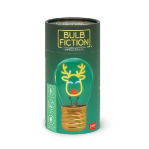 Legami Deko-Weihnachtstischlampe in Glühbirnenform - Reindeer - Bulb Fiction