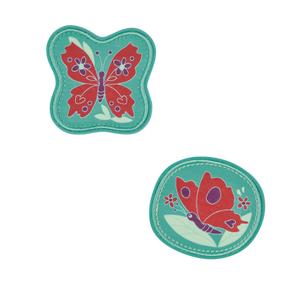 DerDieDas Wechselbuttons 2er Set Butterfly Garden