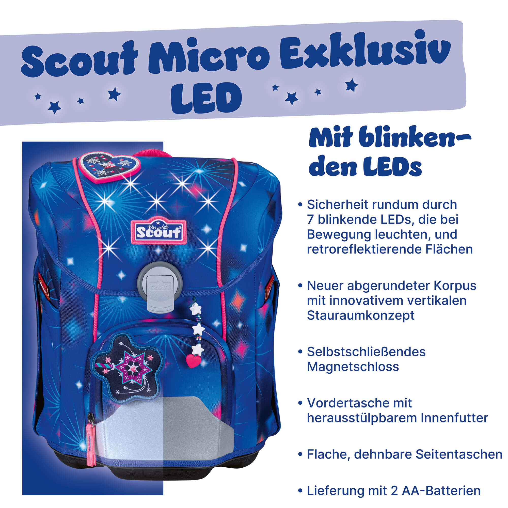 Scout Micro Exklusiv LED Sparkling Dream Schulranzen – Bild 14