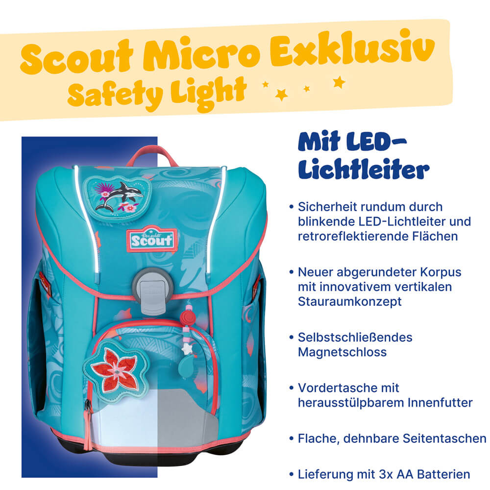 Scout Micro Exklusiv Safety Light Aloha Schulranzen – Bild 14