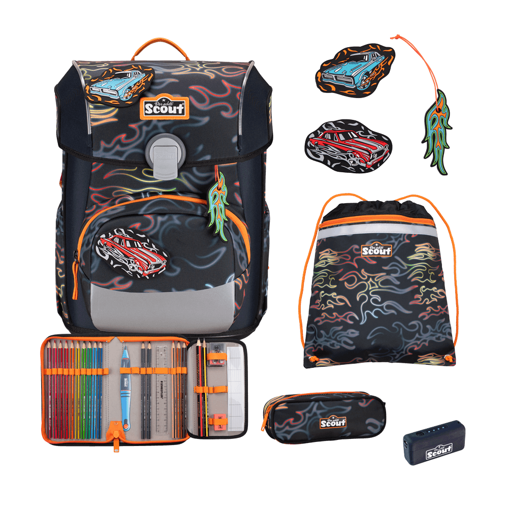 Scout Neo Exklusiv Safety Light Flames Schulranzen – Bild 9