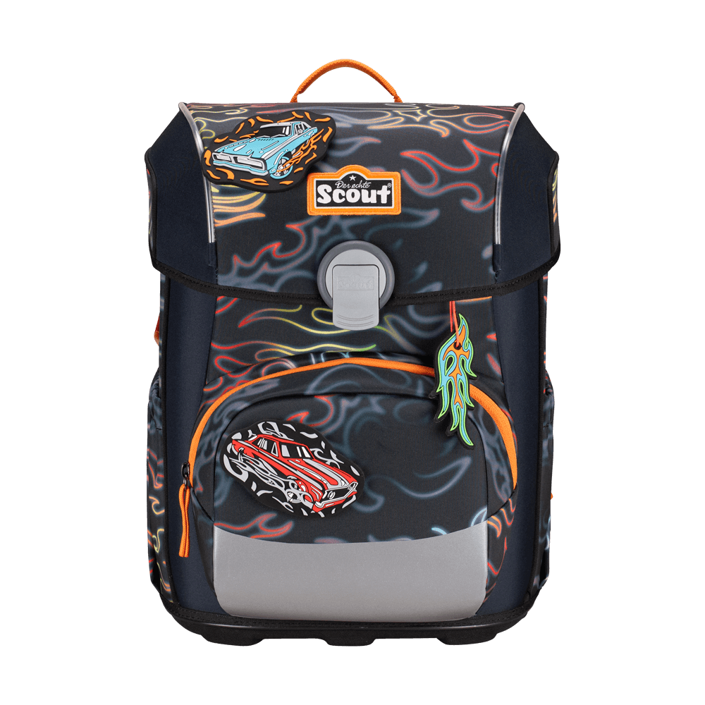 Scout Neo Exklusiv Safety Light Flames Schulranzen
