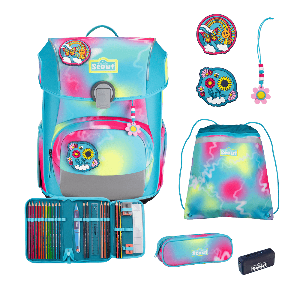 Scout Neo Exklusiv Safety Light Happy Rainbow Schulranzen – Bild 9