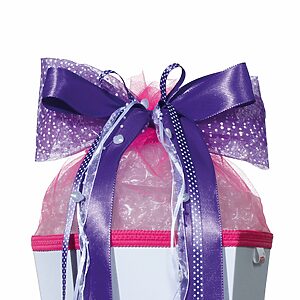 Roth Schultütenschleife LED Shining Dots