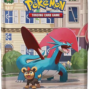 Pokémon-Sammelkartenspiel: Mini-Tin-Box Illumina City: Brutalanda & Leufeo (2 Boosterpacks, 1 Bildkarte und 1 Stickerbogen)